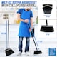 image 9 of Long Handled Dustpan and Brush Set Upright Sweeping Broom with Built-In Bristle Cleaner