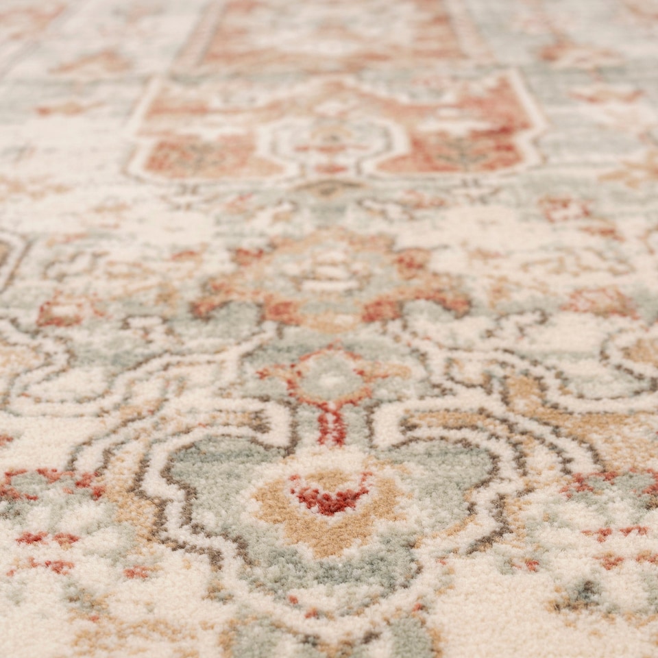 image 1 of KUKOON Selma Traditional Plush Runner – Classic Terracotta Patterned Hallway Mat 80cm x 300cm