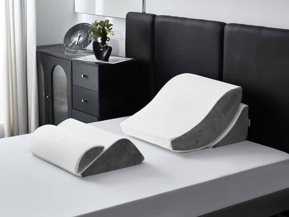 image 1 of Ezysleep 4 Piece Adjustable Pain Relieving Support Memory Foam Wedge Pillow Set