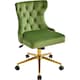 image 1 of Yaheetech Velvet Upholstered Armless Office Chair with Swivel Wheels | Green | One Size