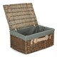 image 4 of 51cm Antique Wash Picnic Basket with Lining Black | Black | One Size