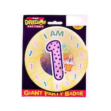 Expression Factory I Am Giant 1st Birthday Party Badge - Multicoloured - One Size
