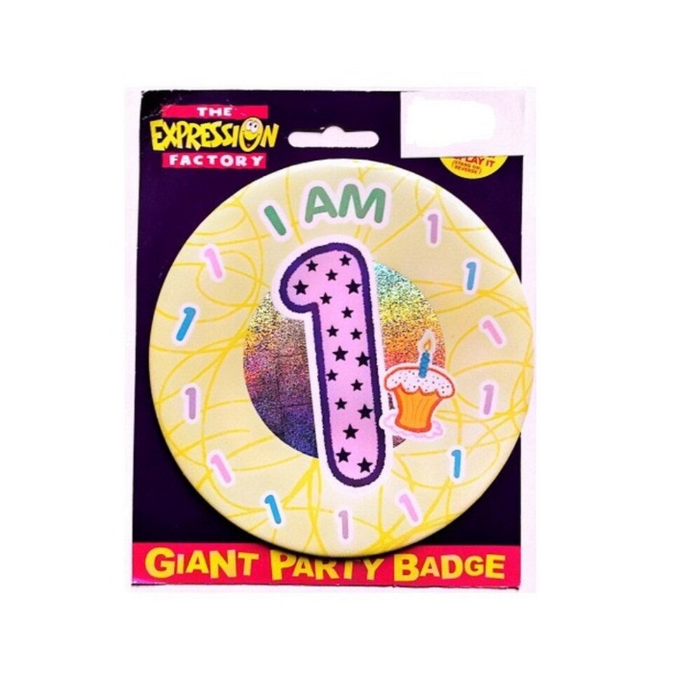 Expression Factory I Am Giant 1st Birthday Party Badge - Multicoloured - One Size
