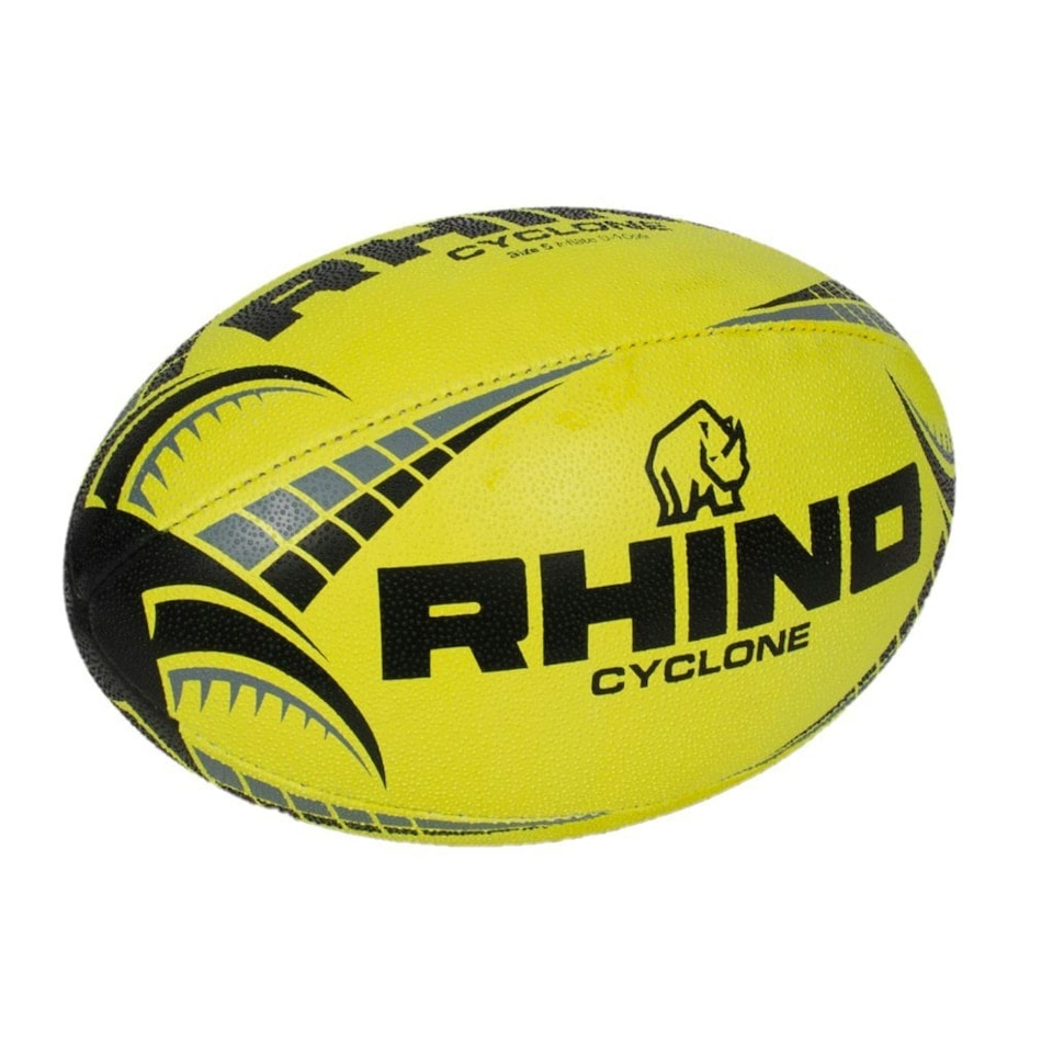 image 1 of Rhino Cyclone Rugby Ball - Fluorescent Yellow - 5