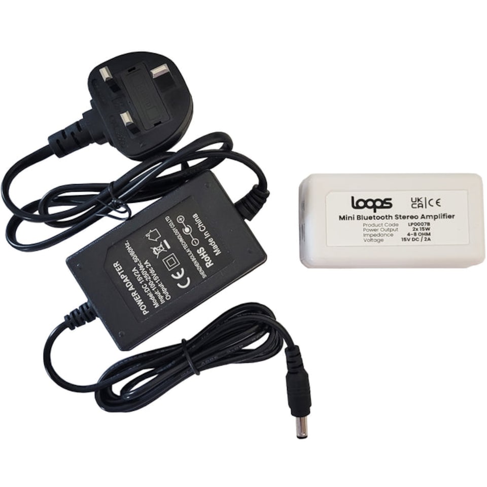 image 1 of Wireless Bluetooth Amplifier & 2x 60W Wall Mounted Speaker Kit HiFi Amp System