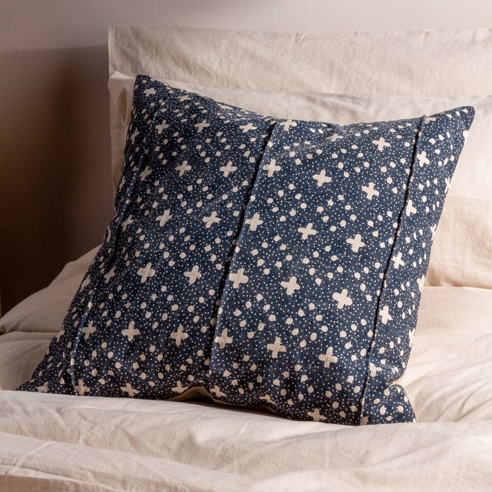 image 1 of Yard Helm Organic Woven Cushion, Ink, 50 x 50cm