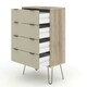 image 6 of Core Products Augusta Driftwood 4 Drawer Chest of Drawers H90.3cm x W76.5cm x D39.5cm Cream