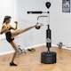 image 8 of HOMCOM 4-in-1 Boxing Punching Bag Free Standing with 2 Speed Balls, 360° Relax Bar, PU-Wrapped Boxing Bag and Fillable Base, 160-230cm Adjustable Height Black
