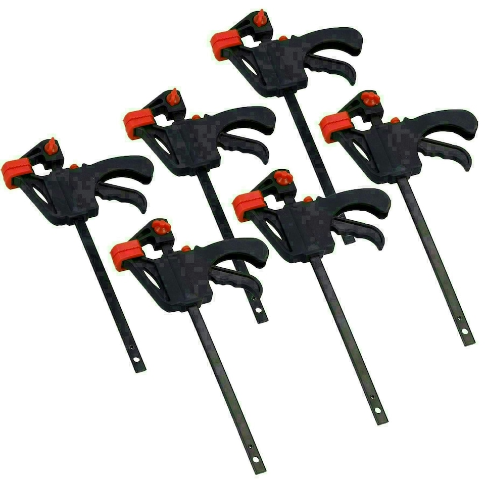 image 1 of 4" Quick Release Rapid Bar Clamp Holder Grip Spreader Speed Clamps 6 Pack