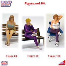 Trackside Unpainted Figure Scenery Display 3 x Sitting Figure Set 64 New 1:32 WASP