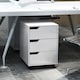 image 7 of HOMCOM 3 Drawer Mobile File Cabinet, Vertical Filing Cabinet with Wheels for Home Office, White