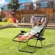 image 1 of Outsunny Zero Gravity Lounger Chair, Folding Reclining Patio Chair with Shade Cover, Padded Seat, Cup Holder, Soft Cushion and Headrest for Poolside, Camping, Coffee