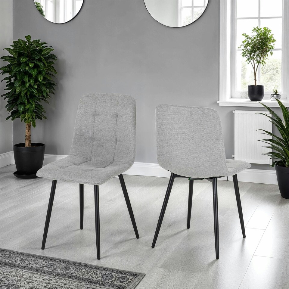 image 1 of Pair of Fenton Chairs Grey | Light Grey