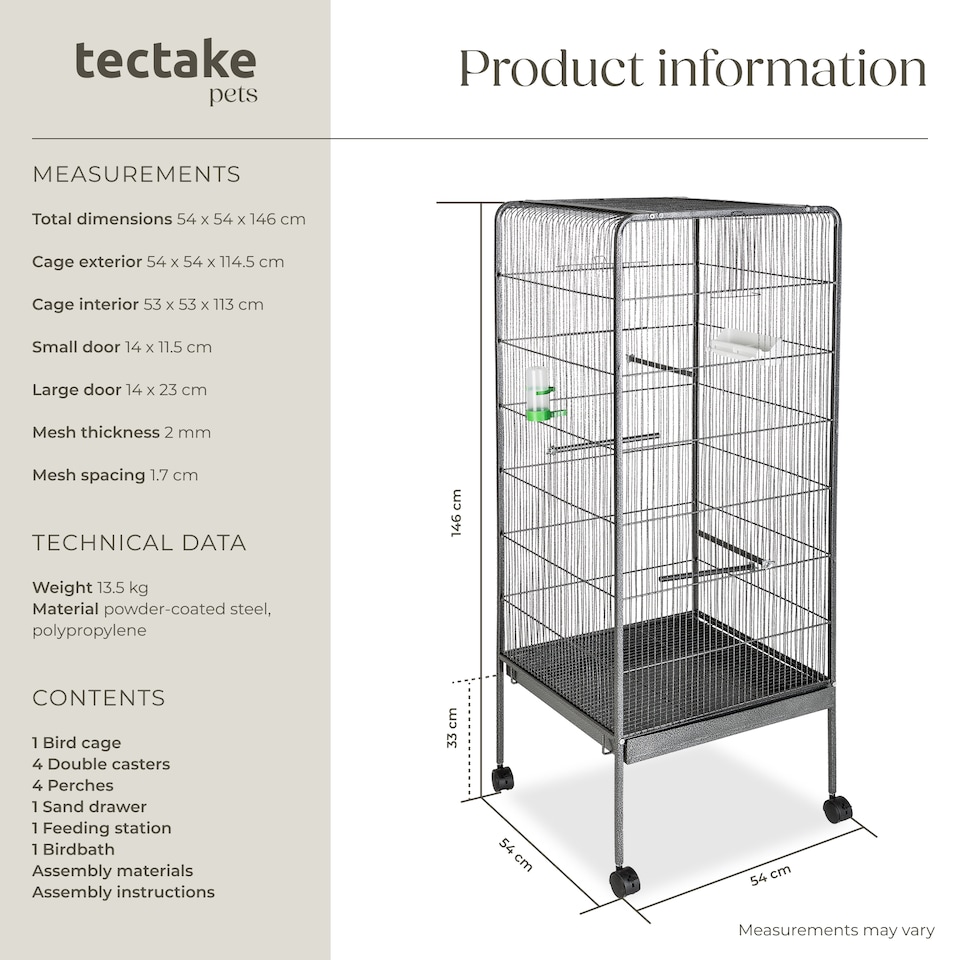 image 1 of Bird Cage - bird aviary, 146 cm tall