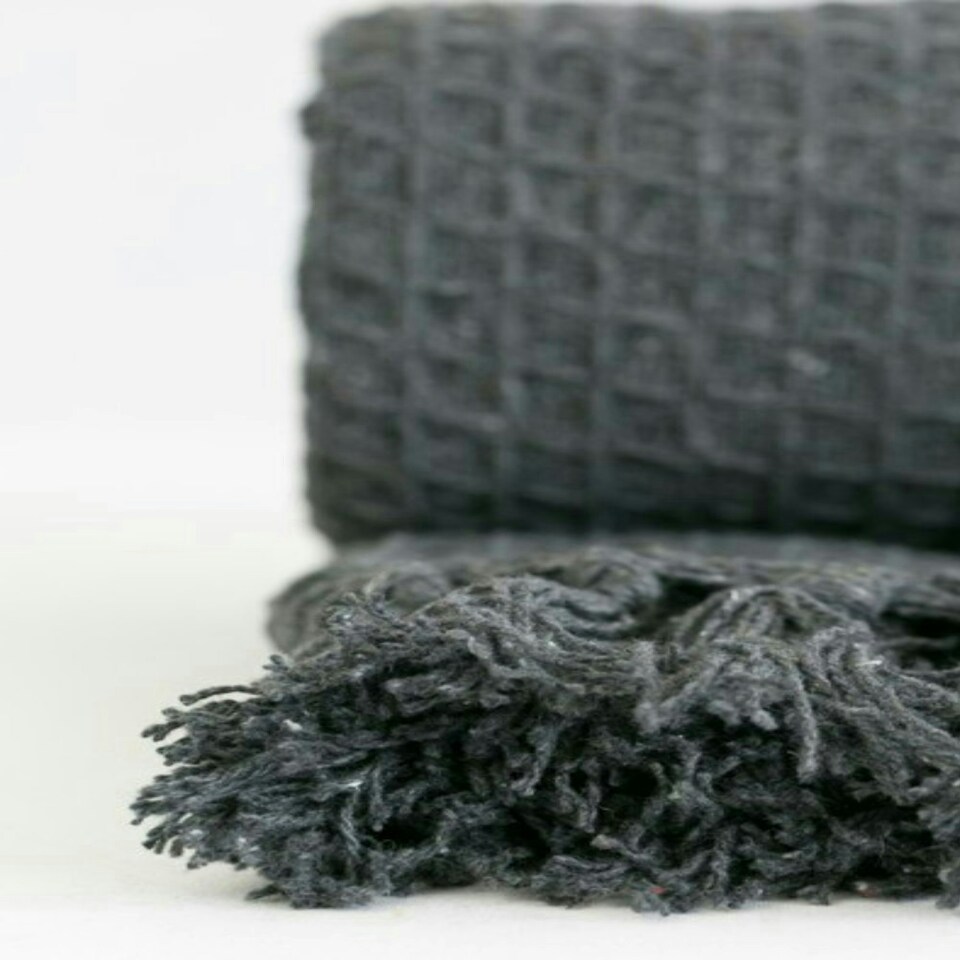image 1 of Honeycomb Throw 70 X 100  inch Charcoal