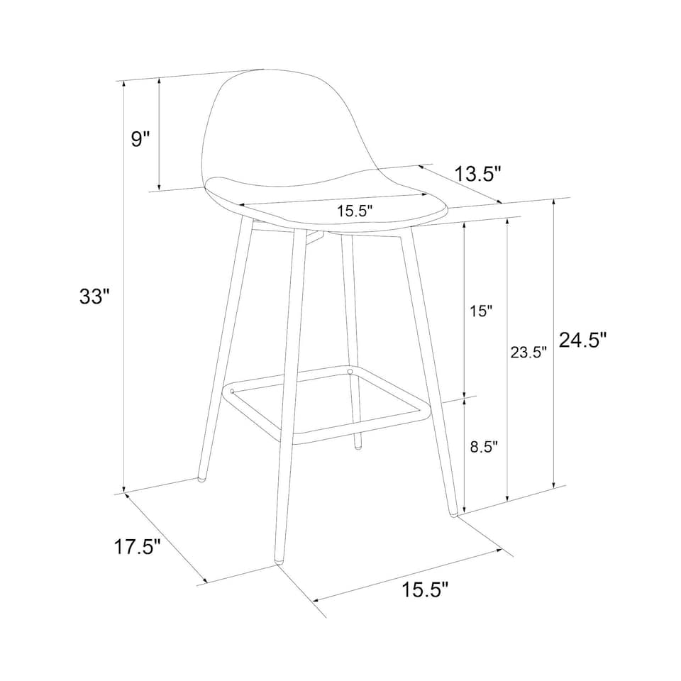 image 1 of Calvin Counter Stool in PU Camel | Orange | Camel