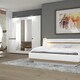 image 5 of Chelsea Bedroom 4 Door Wardrobe with Mirrors in White with a Truffle Oak Trim