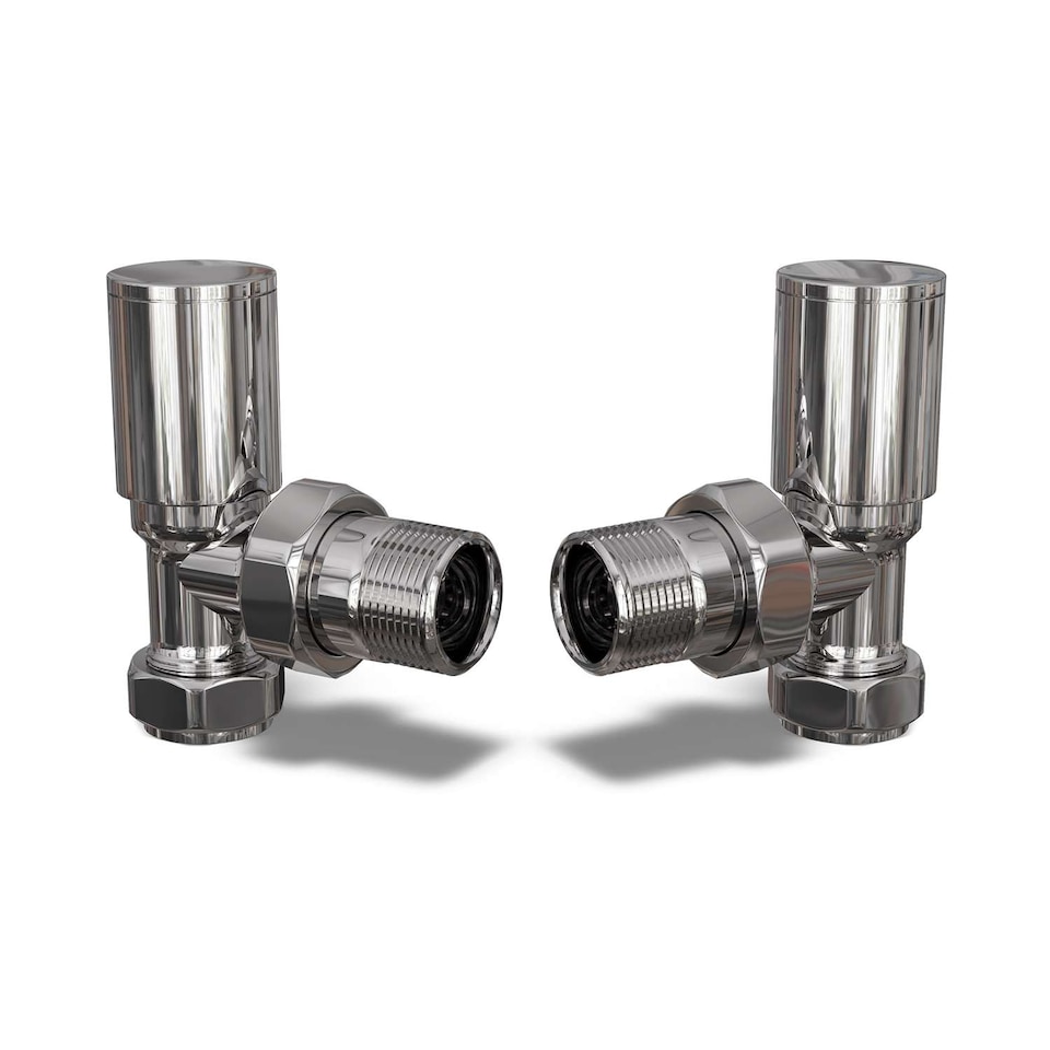 image 1 of Round - Chrome Radiator Valve Angled Polished 10mm