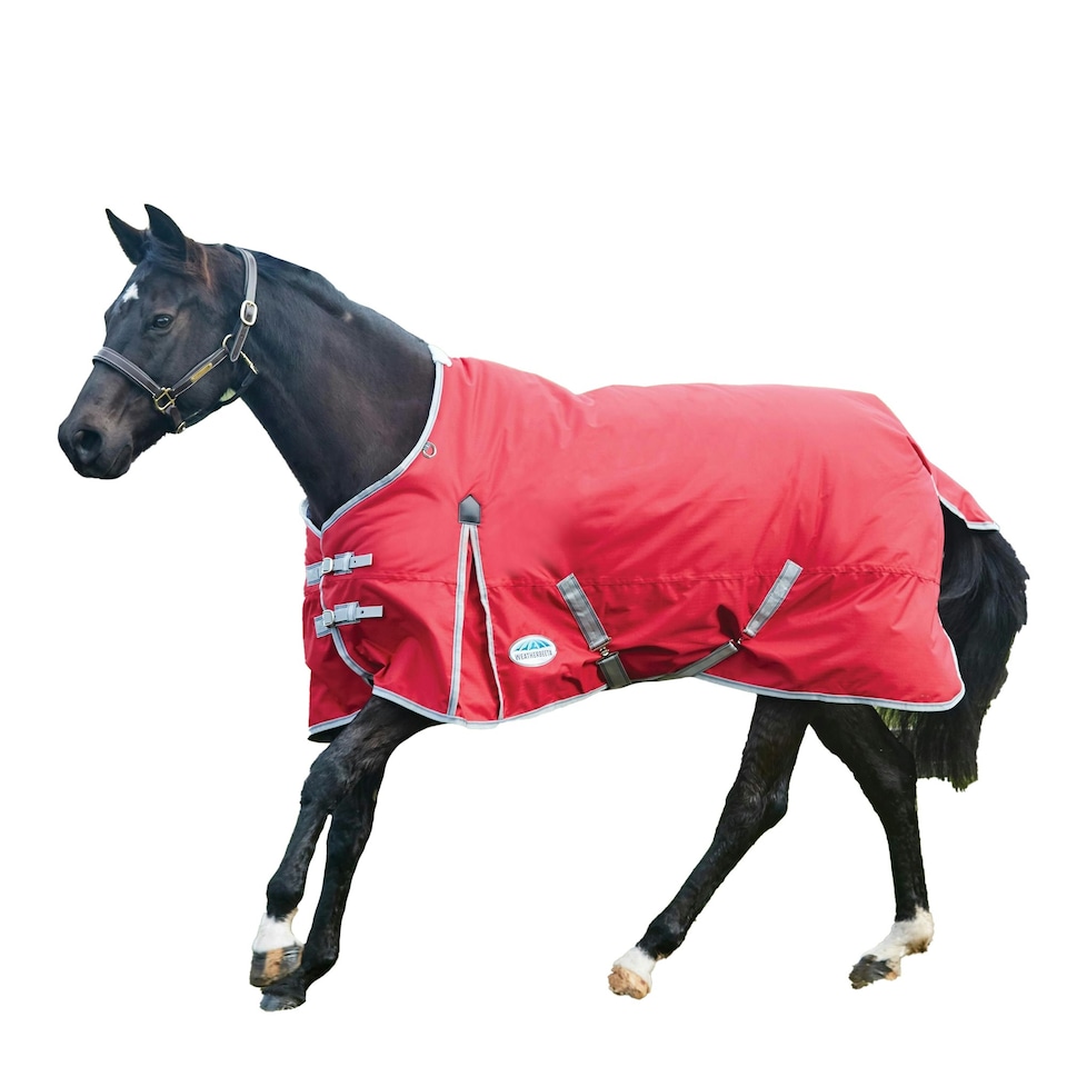 image 1 of Weatherbeeta Comfitec Lite Classic Standard Neck Turnout Rug - Red/Silver/Navy - 4 ft