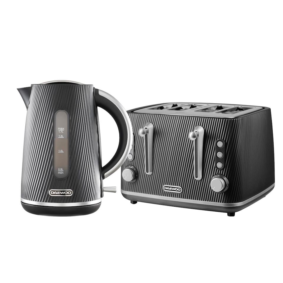image 1 of Daewoo Cascade Matching Kettle and 4 Slice Toaster Set 1.7L 3KW