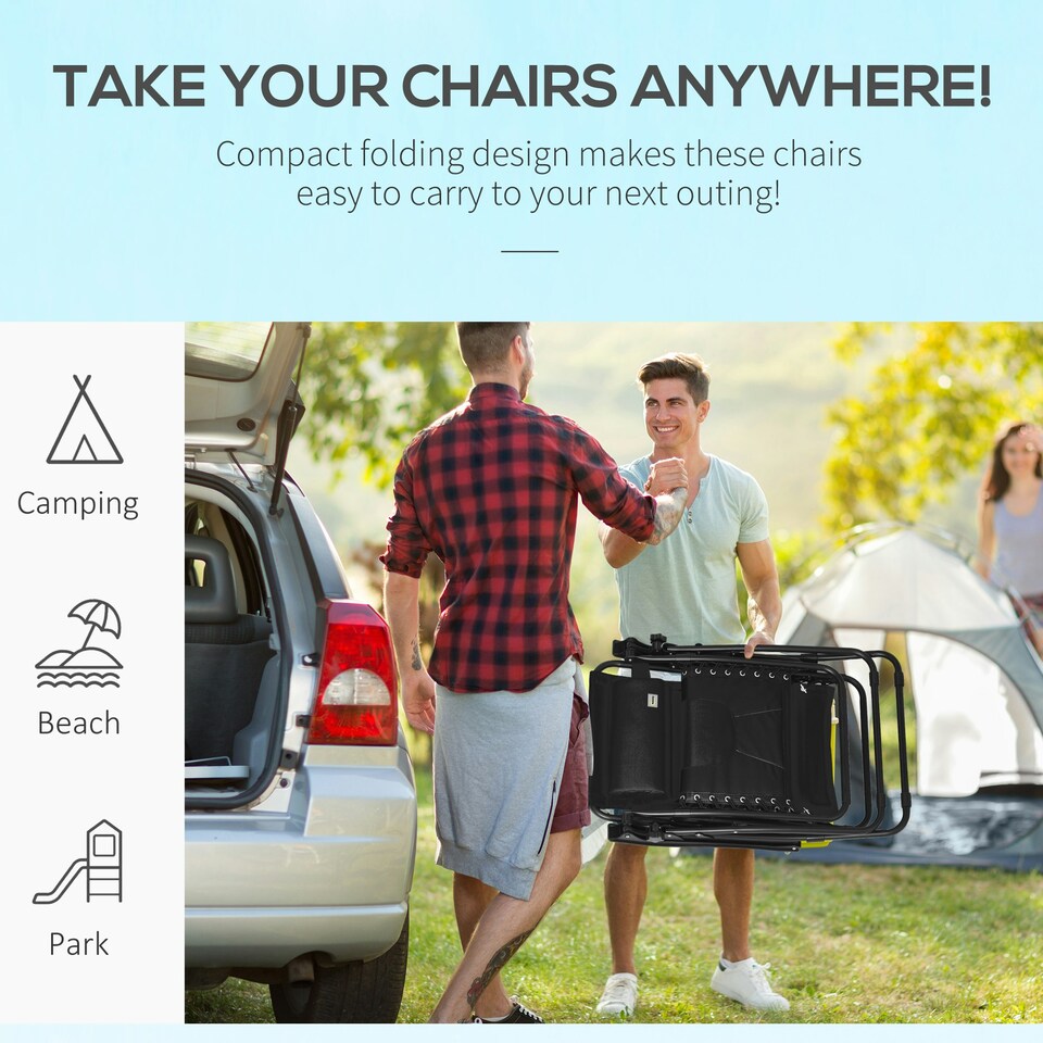 image 1 of Outsunny 2 Pcs Zero Gravity Lounger Folding Recliner Chair Cup Holder Brown