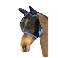 Hy Mesh Horse Fly Mask With Ears & Nose - Black/Navy - Small Pony