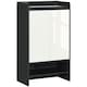 image 1 of HOMCOM High Gloss Shoe Cabinet with White Doors and Open Shelves, Hallway Shoe Cupboard Storage Organiser for 15 Pairs of Shoes, Grey