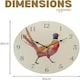 image 3 of Marco Paul 30cm Hand Painted Pheasant Clock Multi