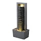 image 1 of Teamson Home Garden Outdoor Water Feature, Tall Waterfall Water Fountain, With Warm LED Lights, Layered Rock Design, Dark Grey
