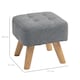 image 5 of HOMCOM Modern Tufted Footstool, Fabric Foot Stool with Rubber Wood Legs, Padded Seat, for Living Room, Bedroom, Entryway, Grey | Grey