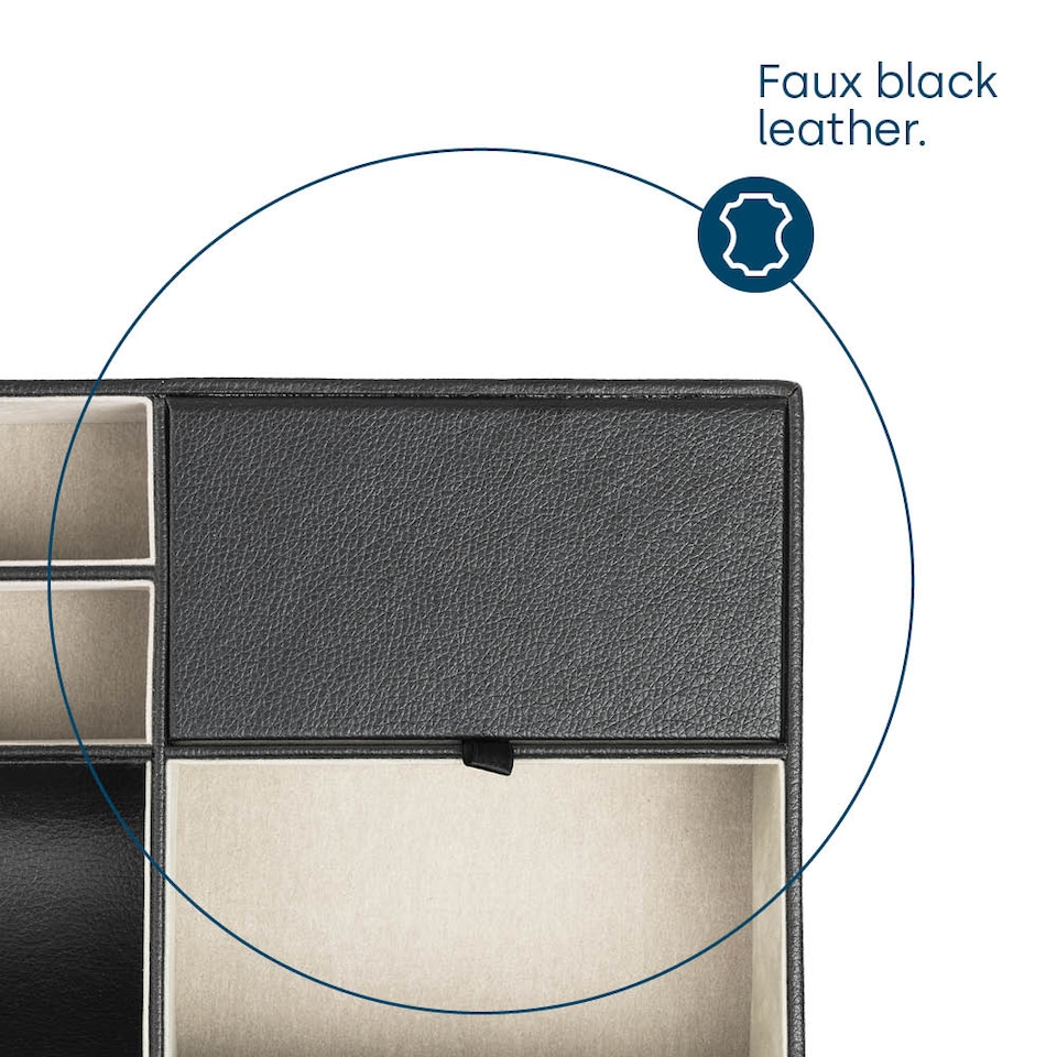 image 1 of Leather-look Valet Organiser Black