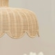image 1 of ValueLights Nevaeh Rattan Wicker Scallop Easy Fit Ceiling Light Shade - Bulb Included Brown