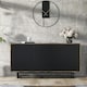 image 3 of Sideboard 160cm Industrial Oak & Black Matt – 3 Door Storage Cabinet with Metal Legs Bronze | Black