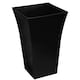 image 2 of 1 x Black Tall Large Plastic Contemporary Garden Patio Milano Planter With a Shiny Gloss Finish Black