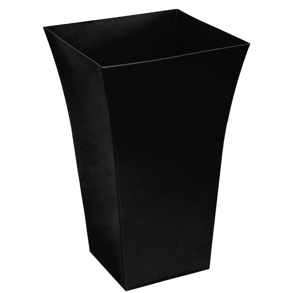 image 1 of 1 x Black Tall Large Plastic Contemporary Garden Patio Milano Planter With a Shiny Gloss Finish Black