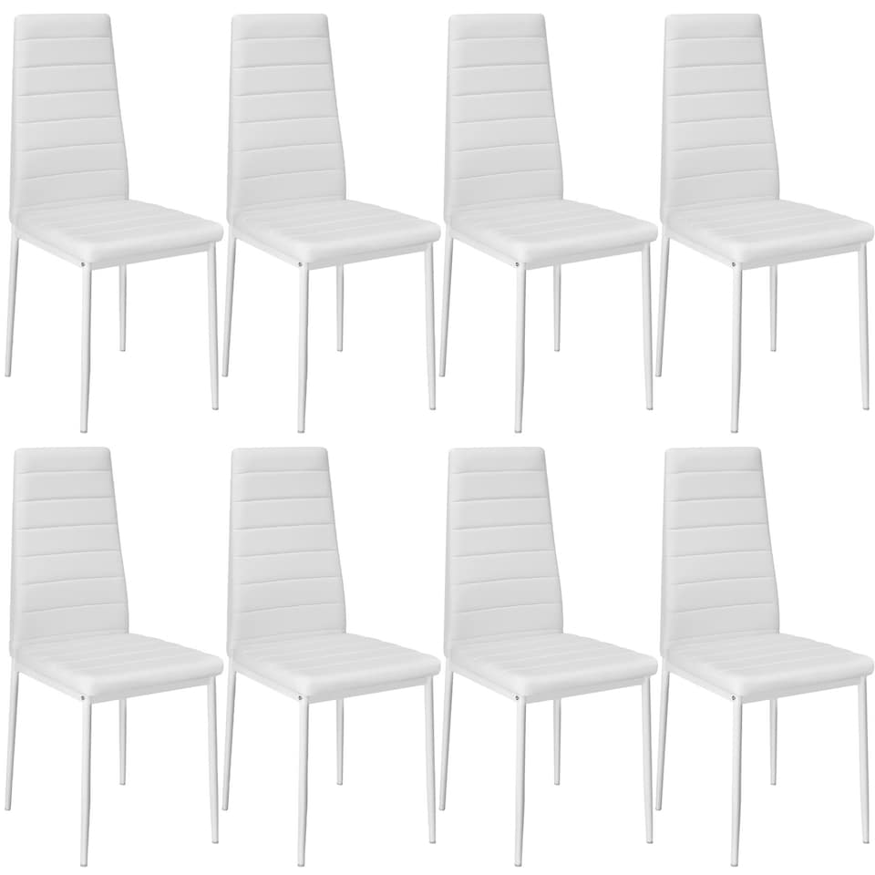 image 1 of Dining Chairs - high backrest, padded, synthetic leather | White | white | 8