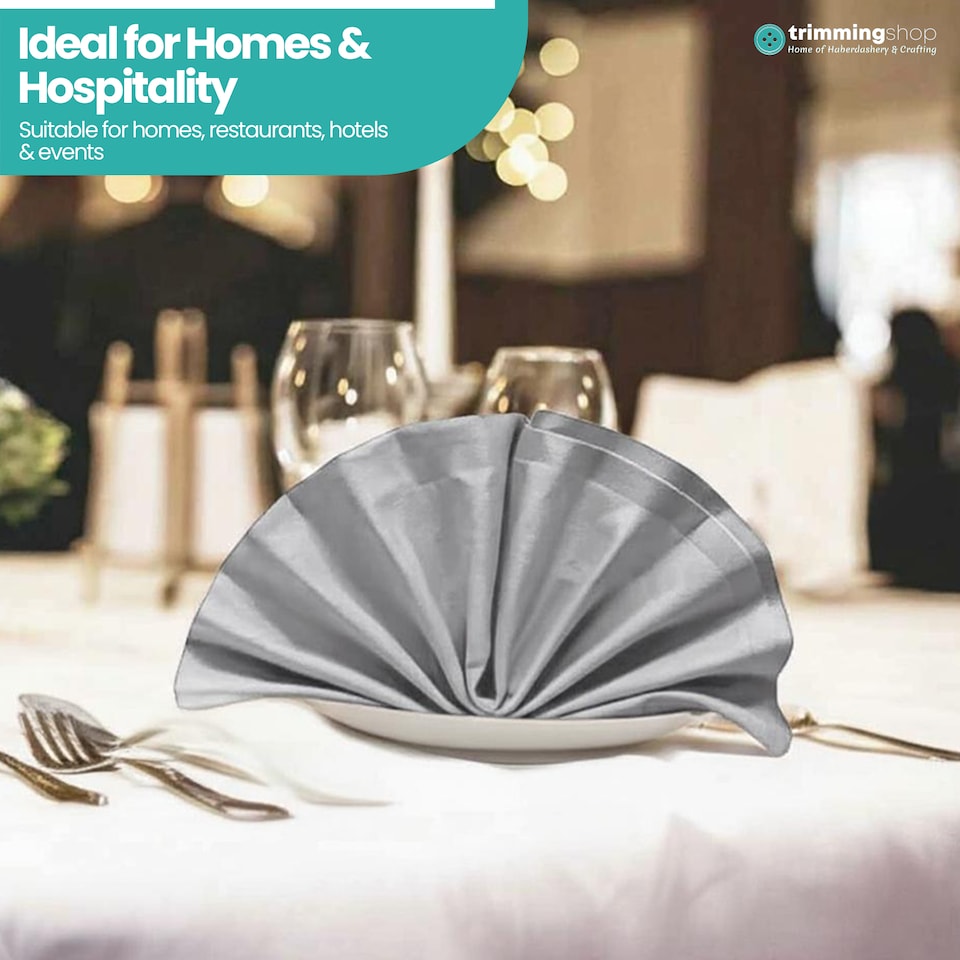 image 1 of 1pc Polyester Table Napkins, Wrinkle-Resistant Cloth Napkin - 20 Inch
