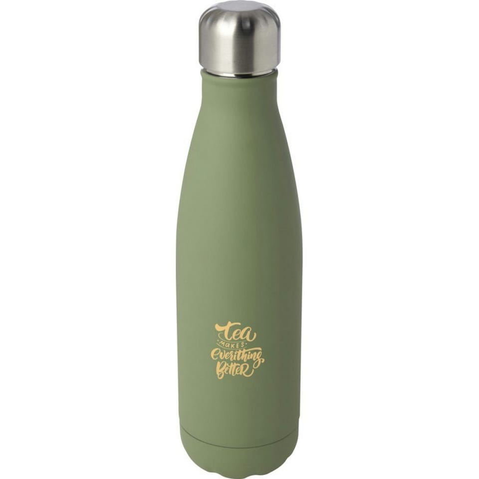 image 1 of Cove Recycled Stainless Steel 500ml Insulated Water Bottle - Heather Green - One Size