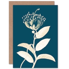 Botanical Flower Bloom Blue Plant Lover Gardener Greeting Card