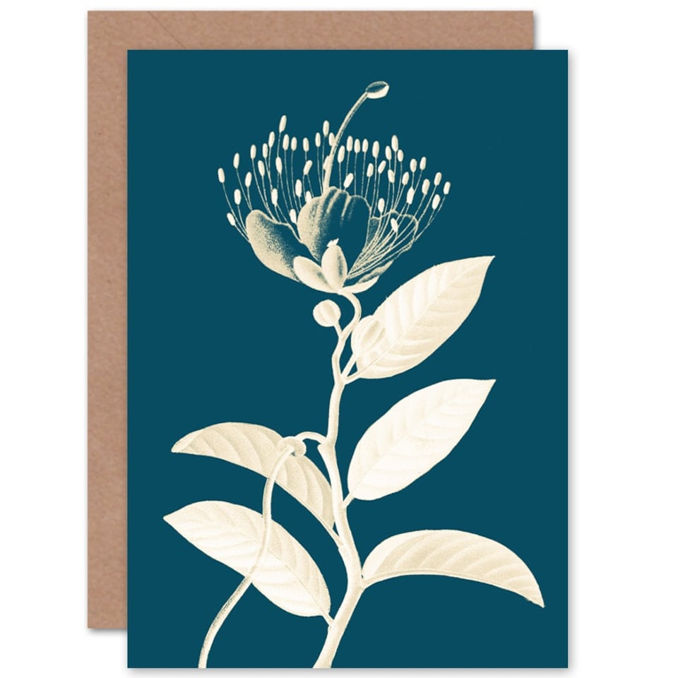 image 1 of Botanical Flower Bloom Blue Plant Lover Gardener Greeting Card