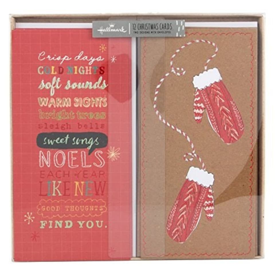 image 1 of Christmas Boxed Cards Cute Design Pack of 12 with 2 Designs