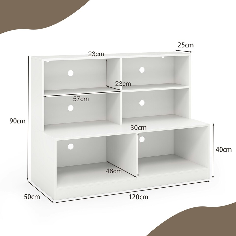 image 1 of COSTWAY Entryway Shoe Cabinet 2-in-1 Storage Shoe Bench White