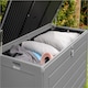 image 6 of Olsen & Smith 830L Extra Large Garden Storage Box - Weather Resistant Heavy Duty Wood Effect with Padlock Massive Capacity Storage Chest for Tools Toys & More Grey | Grey