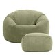 image 7 of Kingston Classic Beanbag and Footstool Sage Green | Green | Sage Green | 2