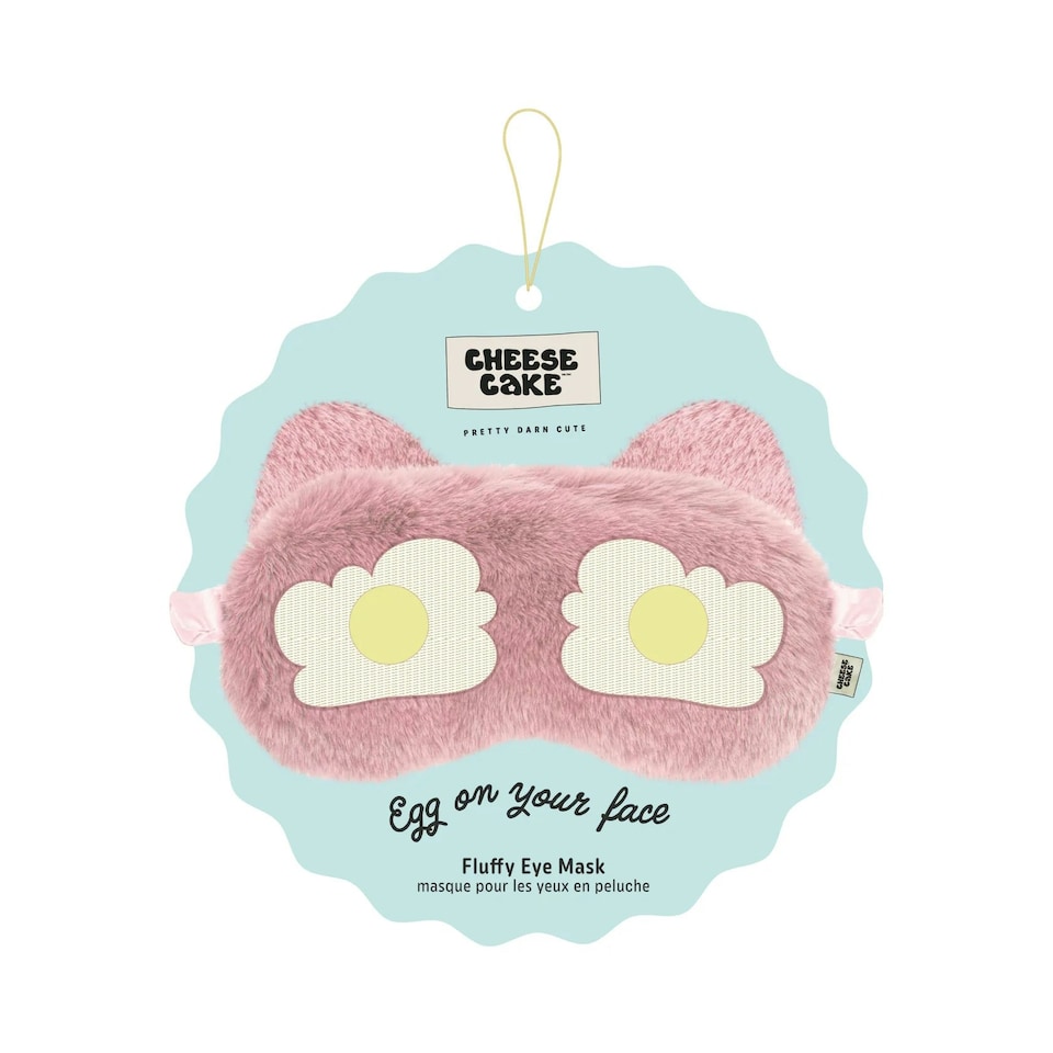 image 1 of Cheesecake Fluffy Eye Sleep Mask - Pink Egg On Your Face | Pink