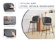 image 7 of SONARA Set of 2 Blended Woven Fabric Counter Height Bar Stools with Backrest | Grey