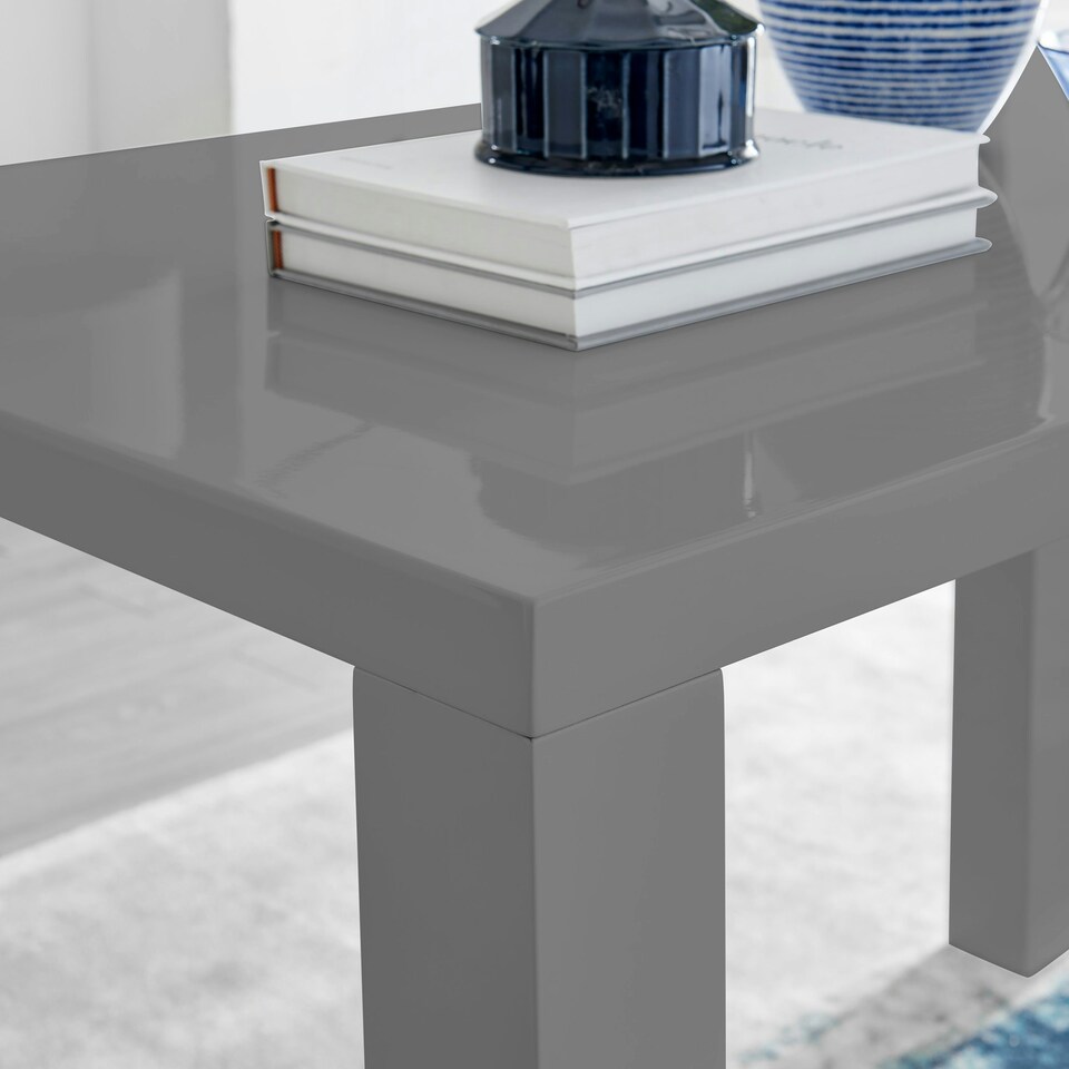image 1 of Furniturebox Pivero 4 Grey Modern High Gloss Dining Table