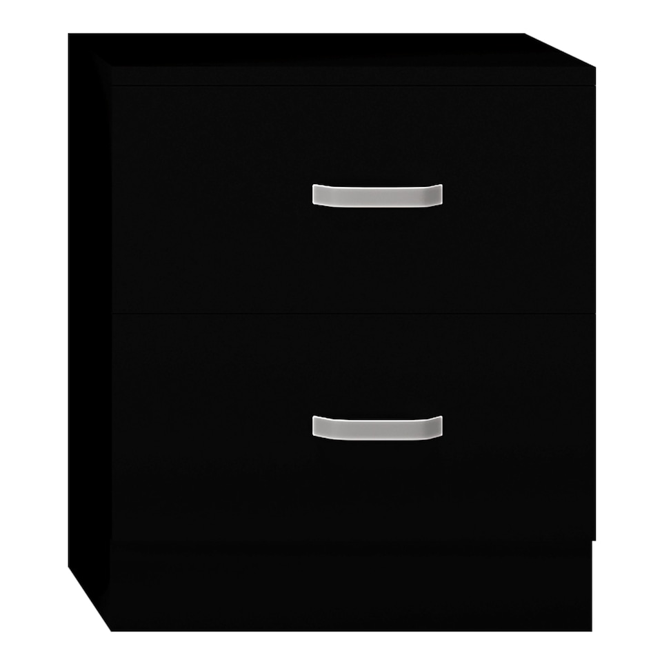 image 1 of FWStyle Tunis 2 Drawer Bedside Table Matt Black