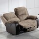 image 9 of Postana 2 Seater Manual High Back Jumbo Cord Fabric Recliner Sofa (Brown)