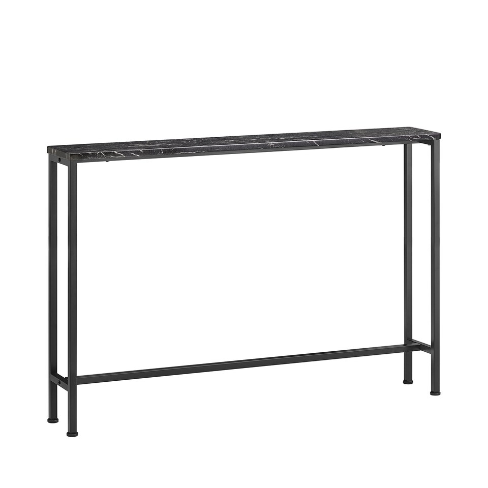 image 1 of SoBuy Slim Console Table, Black Marble Effect Top, Metal Frame, 47.2x7.9x31.5 in, 6.15 kg - FSB19-XL-SCH